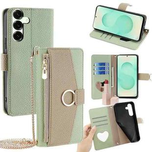 For Samsung Galaxy S25+ 5G Crossbody Litchi Texture Leather Phone Case(Green)