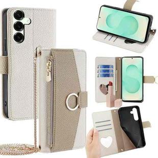 For Samsung Galaxy S25+ 5G Crossbody Litchi Texture Leather Phone Case(White)