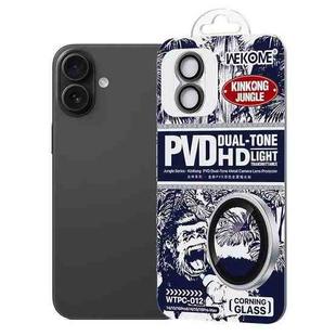 For iPhone 16 / 16 Plus WK WTPC-012 Jungle Series Kinkong PVD Dual-color Metal Lens Protector Film(Black)