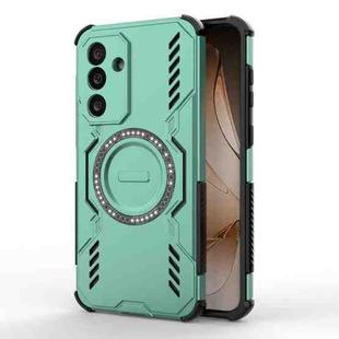 For Samsung Galaxy M56 5G Butterfly Armor MagSafe Magnetic Ring Shockproof Phone Case(Light Green)