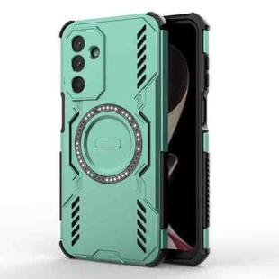 For Samsung Galaxy M36 5G India Butterfly Armor MagSafe Magnetic Ring Shockproof Phone Case(Light Green)