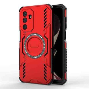 For Samsung Galaxy M36 5G India Butterfly Armor MagSafe Magnetic Ring Shockproof Phone Case(Red)