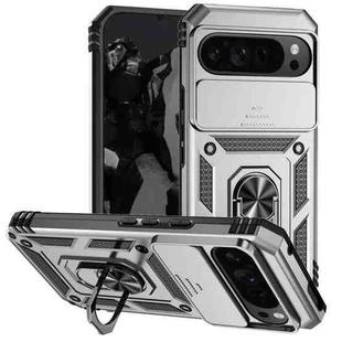 For Google Pixel 9 Pro XL Sliding Camshield Holder Phone Case(Silver)