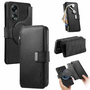 For OPPO A58 4G CaseNeo MagSafe RFID Anti-theft Zipper Wallet Retro Leather Phone Case(Black)