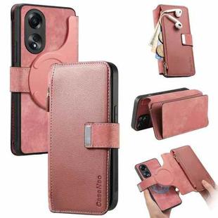 For OPPO A78 5G CaseNeo MagSafe RFID Anti-theft Zipper Wallet Retro Leather Phone Case(Pink)