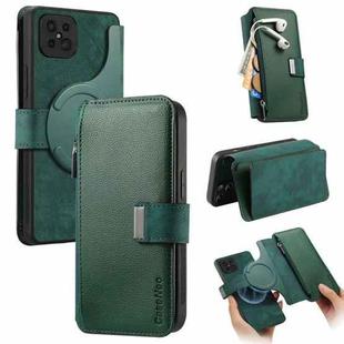 For OPPO A92s / Reno4 Z CaseNeo MagSafe RFID Anti-theft Zipper Wallet Retro Leather Phone Case(Green)
