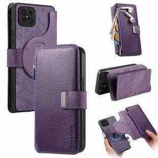 For OPPO A92s / Reno4 Z CaseNeo MagSafe RFID Anti-theft Zipper Wallet Retro Leather Phone Case(Purple)