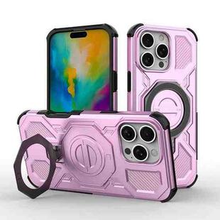 For iPhone 16 Pro Max J-20 Solid Color MagSafe Magnetic TPU+PC Phone Case(Pink)