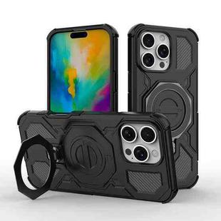 For iPhone 16 Pro Max J-20 Solid Color MagSafe Magnetic TPU+PC Phone Case(Black)