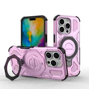 For iPhone 16 Pro J-20 Solid Color MagSafe Magnetic TPU+PC Phone Case(Pink)