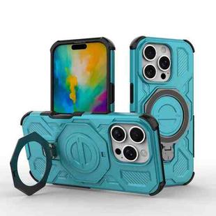 For iPhone 16 Pro J-20 Solid Color MagSafe Magnetic TPU+PC Phone Case(Lake Blue)
