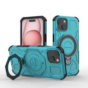 For iPhone 15 J-20 Solid Color MagSafe Magnetic TPU+PC Phone Case(Lake Blue)