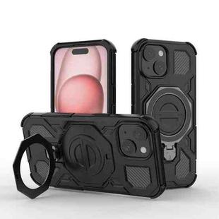 For iPhone 15 J-20 Solid Color MagSafe Magnetic TPU+PC Phone Case(Black)