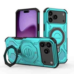 For iPhone 17 Pro Max J-20 Solid Color MagSafe Magnetic TPU+PC Phone Case(Lake Blue)