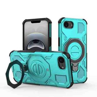 For iPhone 16e J-20 Solid Color MagSafe Magnetic TPU+PC Phone Case(Lake Blue)