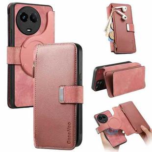 For Reamle 11 5G / 11X CaseNeo MagSafe RFID Anti-theft Zipper Wallet Retro Leather Phone Case(Pink)