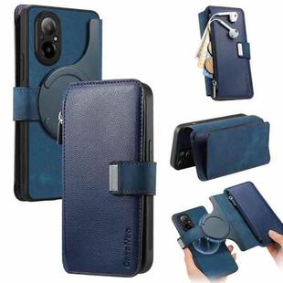 For Realme C67 4G CaseNeo MagSafe RFID Anti-theft Zipper Wallet Retro Leather Phone Case(Blue)