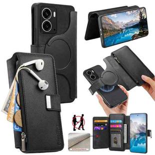 For Realme 14 CaseNeo MagSafe RFID Anti-theft Zipper Wallet Retro Leather Phone Case(Black)