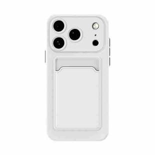 For iPhone 17 Pro Skin Feel Card Contrast Color Button TPU Phone Case(White)
