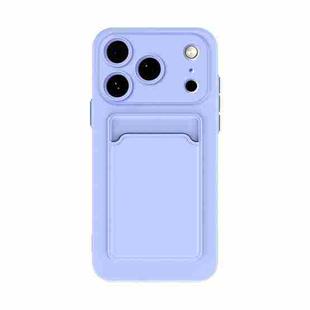 For iPhone 17 Pro Skin Feel Card Contrast Color Button TPU Phone Case(Purple)