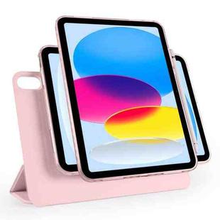 For iPad 2022 / 2025 Trifold Magnetic Split Acrylic Leather Tablet Case(Pink)