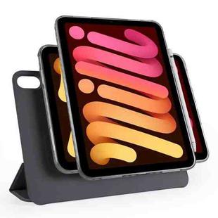 For iPad mini 2024 / mini 6 Trifold Magnetic Split Acrylic Leather Tablet Case(Black)