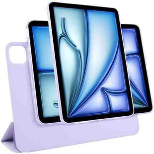 For iPad Air 11 2024 / 2025 Trifold Magnetic Split Acrylic Leather Tablet Case(Taro Purple)