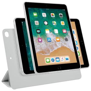 For iPad 9.7 2018 / 2017 / Air 2 / 1 Trifold Magnetic Split Acrylic Leather Tablet Case(Grey)