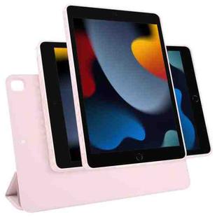 For iPad 10.2 2021 / 2020 / 10.5 2021 Trifold Magnetic Split Acrylic Leather Tablet Case(Pink)