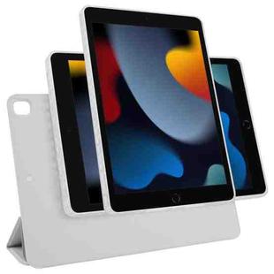 For iPad 10.2 2021 / 2020 / 10.5 2021 Trifold Magnetic Split Acrylic Leather Tablet Case(Grey)