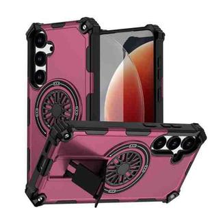 For Samsung Galaxy S24+ 5G Shockproof Kickstand Metallic Shaft MagSafe Phone Case(Purple)