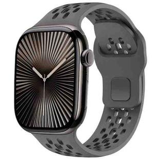 For Apple Watch 46mm / 49mm / 45mm / 44mm xDfind Mesh Reverse Buckle Silicone Watch Band(Dark Grey)