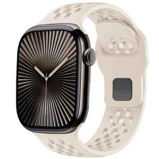 For Apple Watch 46mm / 49mm / 45mm / 44mm xDfind Mesh Reverse Buckle Silicone Watch Band(Starlight)