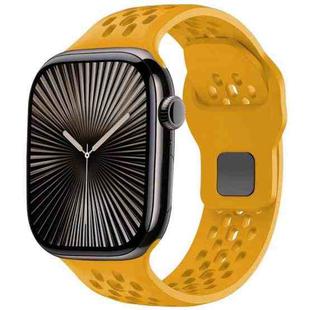 For Apple Watch 42mm / 41mm / 40mm / 38mm xDfind Mesh Reverse Buckle Silicone Watch Band(Yellow)