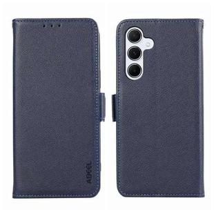 For Samsung Galaxy A17 5G ABEEL Side-Magnetic Litchi Pattern Leather RFID Phone Case(Blue)