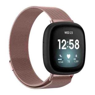 For Fitbit Versa 4 / 3 / Sense 2 / Sense xDfind Milanese Magnetic Metal Watch Band, Size: S(Rose Pink)