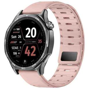 22mm Universal Shark Magnetic Breathable Silicone Watch Band(Pink)