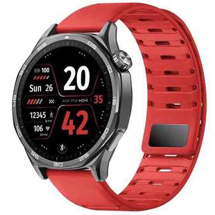 22mm Universal Shark Magnetic Breathable Silicone Watch Band(Red)