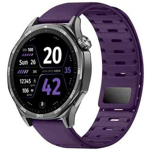 22mm Universal Shark Magnetic Breathable Silicone Watch Band(Plum Purple)