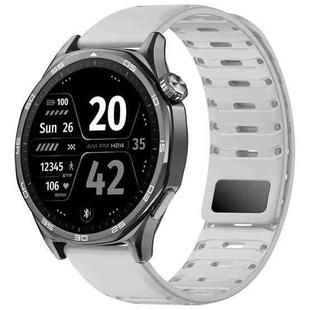 22mm Universal Shark Magnetic Breathable Silicone Watch Band(Light Grey)