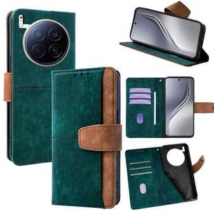 For Tecno Camon 40 Premier 5G Color Stitching Skin Feel Leather RFID Blocking Phone Case(Green)