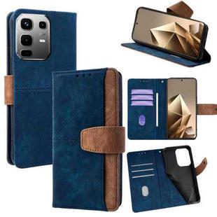 For Infinix Note 50 4G Color Stitching Skin Feel Leather RFID Blocking Phone Case(Blue)