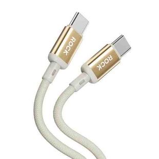 ROCK R18 Type-C to Type-C PD100W Metal Braided Fast Charging Data Cable, Length:1m(Beige)