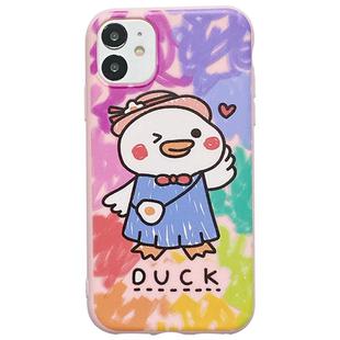 For iPhone 11 Pro Graffiti Animal Pattern Shockproof TPU Protective Case(Duck)
