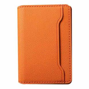 V02 Little Cow Texture Back-attached NN Card Bag(Orange)
