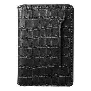 V03 Alligator Texture Back-attached NN Card Bag(Black)
