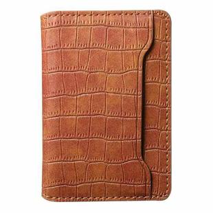 V03 Alligator Texture Back-attached NN Card Bag(Mocha Brown)