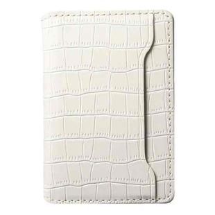 V03 Alligator Texture Back-attached NN Card Bag(Pearl White)