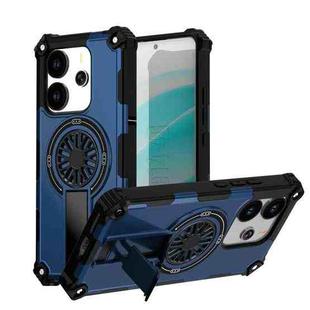 For Redmi Note 14 4G 163.25mm Shockproof Kickstand Metallic Shaft MagSafe Phone Case(Blue)