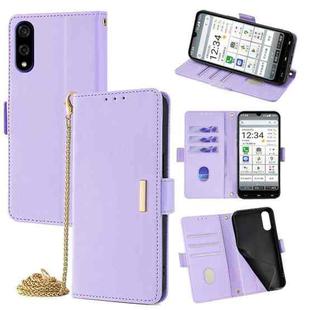 For Kyocera Basio Active3 Crossbody Chain Leather Phone Case(Purple)